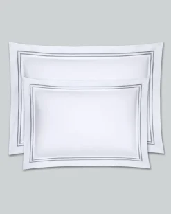 Outlet Dunnes Stores Francis Brennan the Collection Grey King Double Stripe Oxford Pillowcase