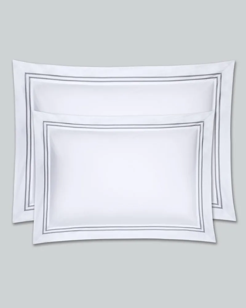 Outlet Dunnes Stores Francis Brennan the Collection Grey King Double Stripe Oxford Pillowcase