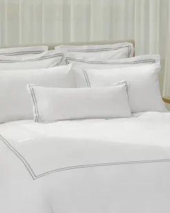 Hot Dunnes Stores Francis Brennan the Collection Grey Double Stripe Oxford Pillowcase