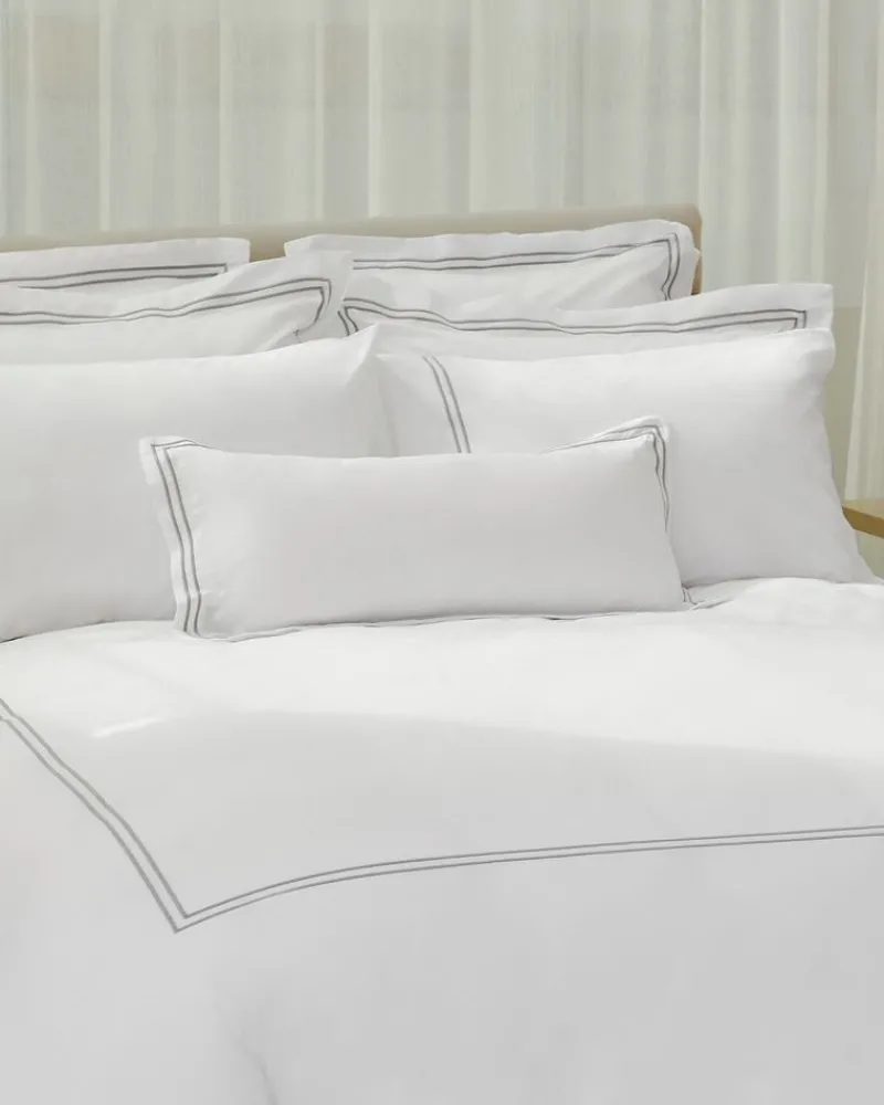 Hot Dunnes Stores Francis Brennan the Collection Grey Double Stripe Oxford Pillowcase