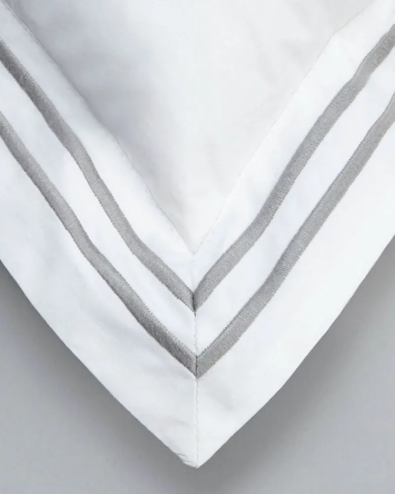 Hot Dunnes Stores Francis Brennan the Collection Grey Double Stripe Oxford Pillowcase
