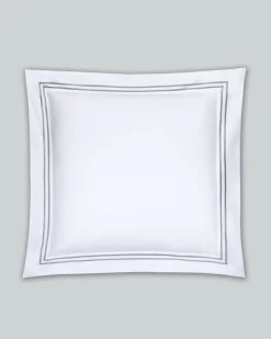 Best Dunnes Stores Francis Brennan the Collection Grey Euro Double Stripe Pillowcase