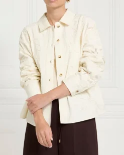 Discount Dunnes Stores Gallery Frieda Cream Embroidered Cotton Shacket