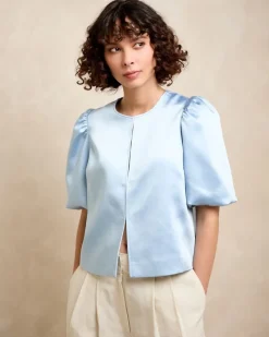 Best Dunnes Stores Gallery Satin Short Balloon Sleeve Jacket