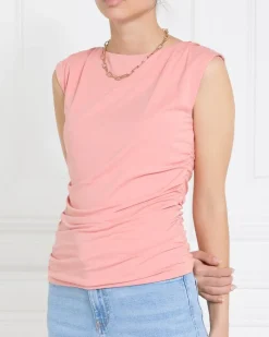 Sale Dunnes Stores Gallery Sleeveless Rouched Slash Neck Top