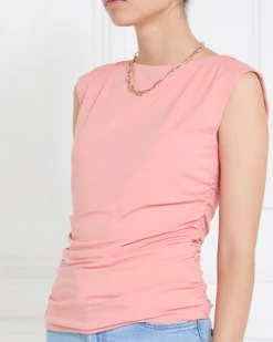 Sale Dunnes Stores Gallery Sleeveless Rouched Slash Neck Top