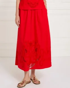 Discount Dunnes Stores Gallery Sylvie Red Embroidery Co-Ord Skirt