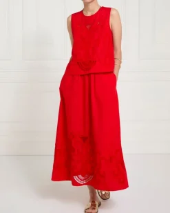 Discount Dunnes Stores Gallery Sylvie Red Embroidery Co-Ord Skirt