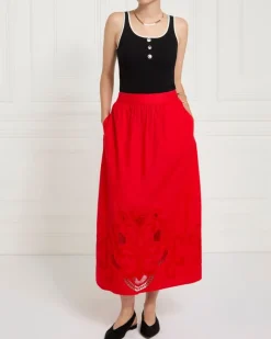 Discount Dunnes Stores Gallery Sylvie Red Embroidery Co-Ord Skirt