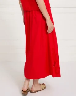 Discount Dunnes Stores Gallery Sylvie Red Embroidery Co-Ord Skirt