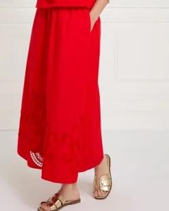 Discount Dunnes Stores Gallery Sylvie Red Embroidery Co-Ord Skirt