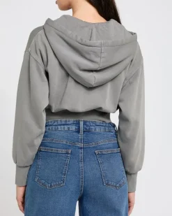 Outlet Dunnes Stores Garment Dye Cropped Hoodie