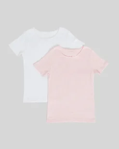 New Dunnes Stores Girls Thermal Short-Sleeved T-shirts - Pack Of 2 (2 - 14 years)