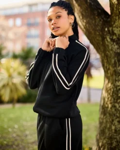 Sale Dunnes Stores Helen Steele Black Modal Soft Touch Side Tape Jacket