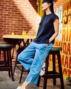 Discount Dunnes Stores Helen Steele Blue Modal Crop Soft Touch Trousers