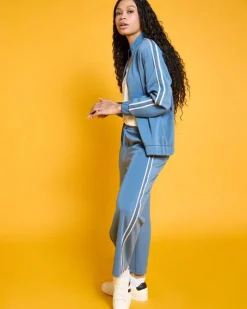 Fashion Dunnes Stores Helen Steele Blue Modal Soft Touch Side Tape Jacket