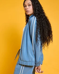 Fashion Dunnes Stores Helen Steele Blue Modal Soft Touch Side Tape Jacket