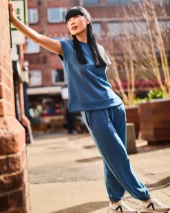 Discount Dunnes Stores Helen Steele Blue Modal Soft Touch Gathered Hem Jogger