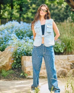 Outlet Dunnes Stores Helen Steele Denim Utility Waistcoat Jacket