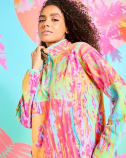 Fashion Dunnes Stores Helen Steele Print Half Zip Micro Fleece