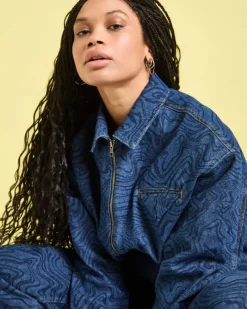 Clearance Dunnes Stores Helen Steele Printed Denim Co-Ord Denim Jacket