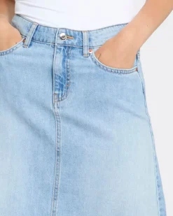 Clearance Dunnes Stores High Waisted Denim Midi Skirt