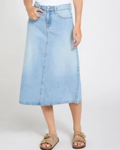 Clearance Dunnes Stores High Waisted Denim Midi Skirt