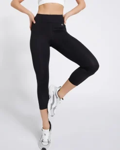 Fashion Dunnes Stores High Waisted Stretch Core Black Capri Leggings