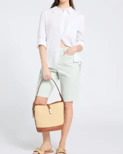Hot Dunnes Stores High Waisted Stripe Knee Shorts