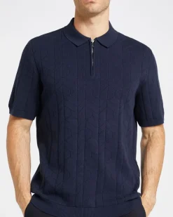 Online Dunnes Stores Jacquard Zip Polo
