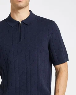 Online Dunnes Stores Jacquard Zip Polo