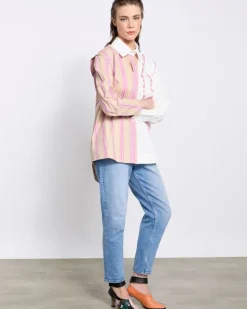 Best Dunnes Stores Joanne Hynes The Cut Away Pinstripe Heirloom Embroidered Shirt