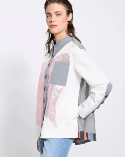 Hot Dunnes Stores Joanne Hynes The 'Artisan' Sequin, Cotton, And Sheer Back Shirt