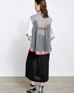 Hot Dunnes Stores Joanne Hynes The 'Artisan' Sequin, Cotton, And Sheer Back Shirt