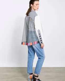 Hot Dunnes Stores Joanne Hynes The 'Artisan' Sequin, Cotton, And Sheer Back Shirt