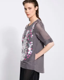 Outlet Dunnes Stores Joanne Hynes The 'Artisan' Abstract Sequin Organza Sequin Top