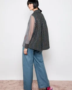 Discount Dunnes Stores Joanne Hynes 'Dopamine' Candy Denim And Draped Grey Mesh Shirt