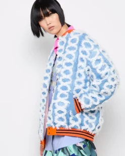 Best Dunnes Stores Joanne Hynes 'Dopa-Mine' Faux Feather Soft Wash Denim And Velvet Bomber Jacket