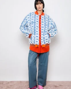 Best Dunnes Stores Joanne Hynes 'Dopa-Mine' Faux Feather Soft Wash Denim And Velvet Bomber Jacket