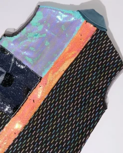 Best Dunnes Stores Joanne Hynes 'Dopamine' Panelled Denim And Sequin Sleeveless Blazer