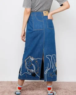 Discount Dunnes Stores Joanne Hynes 'Tiger Lady' Embellished Denim Skirt
