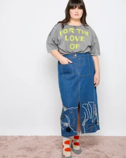 Discount Dunnes Stores Joanne Hynes 'Tiger Lady' Embellished Denim Skirt