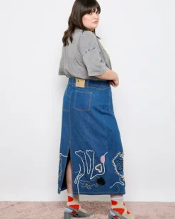 Discount Dunnes Stores Joanne Hynes 'Tiger Lady' Embellished Denim Skirt