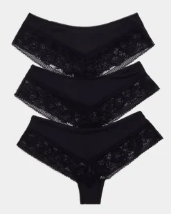 Sale Dunnes Stores Lace Brazilian Briefs - Pack Of 3
