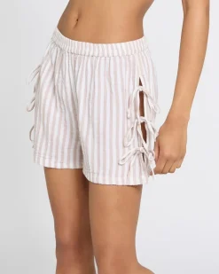 Fashion Dunnes Stores Lace Up Yarn Dyed Shorts