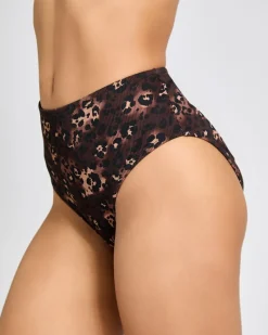 Fashion Dunnes Stores Leopard Print Ribbed Bikini Briefs
