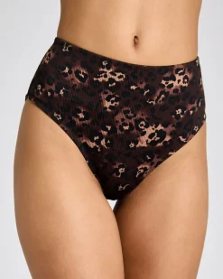 Fashion Dunnes Stores Leopard Print Ribbed Bikini Briefs
