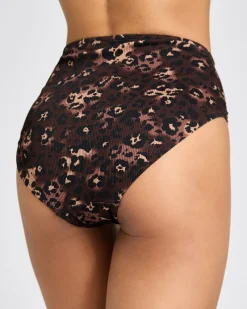 Fashion Dunnes Stores Leopard Print Ribbed Bikini Briefs