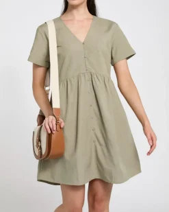 Online Dunnes Stores Linen Blend Button Through Mini Dress