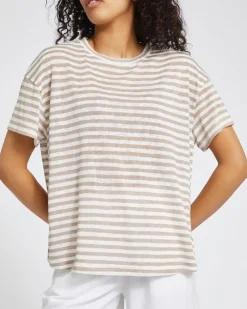 Clearance Dunnes Stores Linen Look Crew Neck T-Shirt